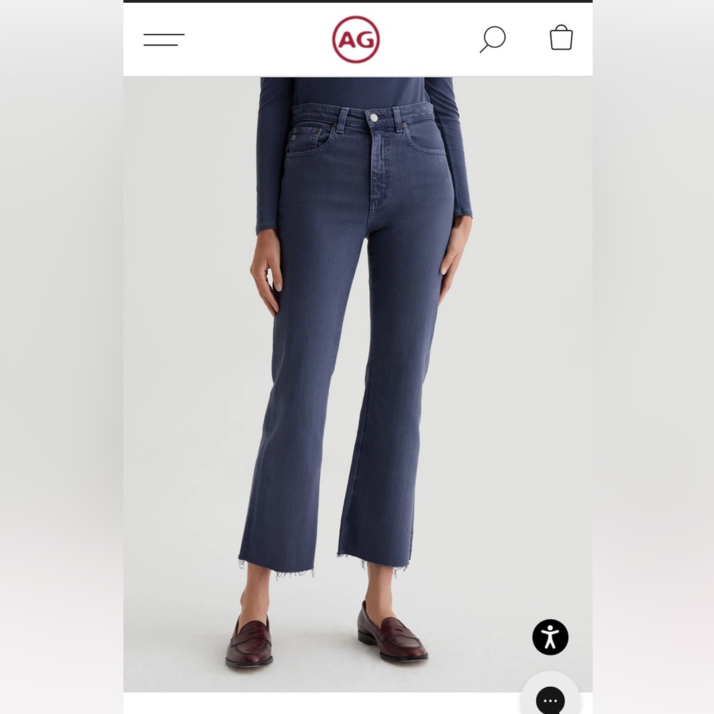 Kinsley High-Rise Crop - Size 25 - Color: Sulfur Blue